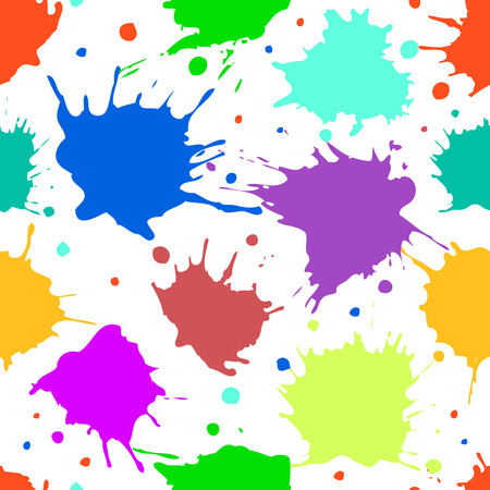 Vector seamless pattern with ink blots and brush strokes. Colorful creative artistic background Series of Drawn Creative Seamless Patterns and vector  Blots, Brush, Strokes.のイラスト素材