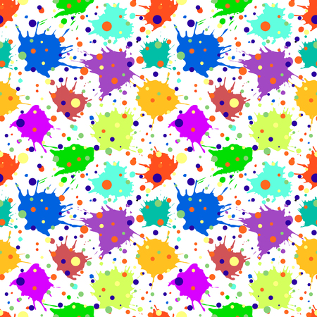Vector seamless pattern with ink blots and brush strokes. Colorful creative artistic background Series of Drawn Creative Seamless Patterns and vector  Blots, Brush, Strokes.のイラスト素材