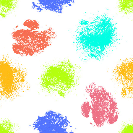 Vector seamless pattern with ink blots and brush strokes. Colorful creative artistic background Series of Drawn Creative Seamless Patterns and vector  Blots, Brush, Strokes.のイラスト素材