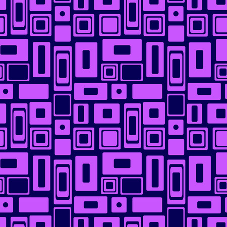 Seamless vector geometrical pattern. Endless blue background with squares and rectangles. Graphic illustration. Template for cover, fabric, wrapping.のイラスト素材