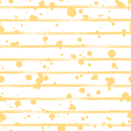 Vector seamless pattern, yellow tile with inc splash, blots, smudge and brush strokes.のイラスト素材