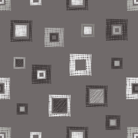 Seamless vector geometrical pattern with rhombus, squares, rectangles endless background with hand drawn textured geometric figures. Pastel Graphic illustration Template for wrapping, web backgroundsのイラスト素材