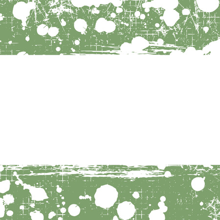 Vector drawn background. Grunge green template with splash, spray attrition, cracks. Old style vintage design. Graphic illustration.のイラスト素材