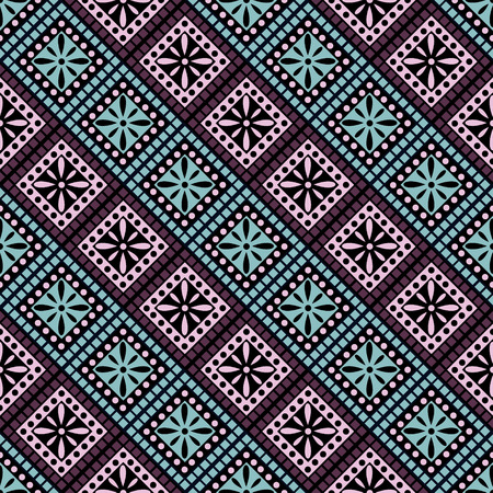 Seamless vector decorative hand drawn pattern. ethnic endless background with ornamental decorative elements with traditional etnic motives, tribal geometric figures. Print for wrapping, backgroundのイラスト素材