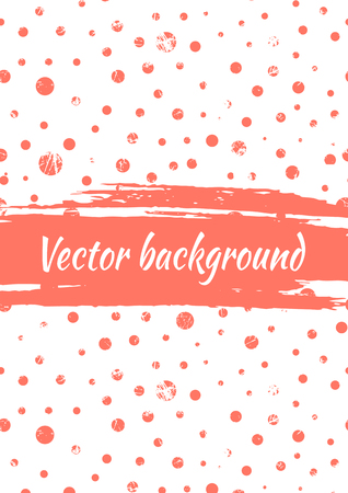 Vector background with dots, brush strokes. Creative artistic template for card, layout, cover. Textured dotted template with attrition, cracksのイラスト素材