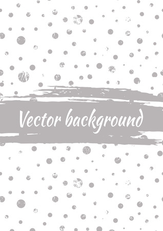Vector background with dots, brush strokes. Creative artistic template for card, layout, cover. Textured dotted template with attrition, cracksのイラスト素材