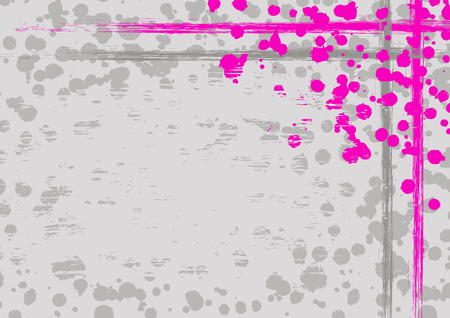 Vector drawn background with frame, border. Grunge template with splash, spray attrition, cracks. Old style vintage design. Graphic illustration. a4 size format, horizontal orientationのイラスト素材