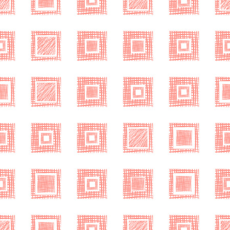 Seamless vector geometrical pattern with rhombus, squares. endless background with hand drawn textured geometric figures. Pastel Graphic illustration Template for wrapping, web backgrounds, wallpaperのイラスト素材