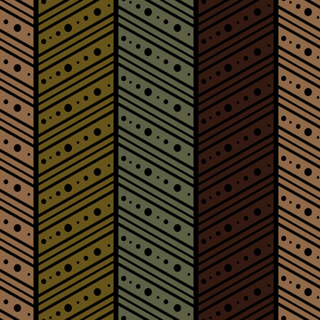 Seamless vector decorative hand drawn pattern. ethnic endless background with ornamental decorative elements with traditional etnic motives, tribal geometric figures. Print for wrapping, backgroundのイラスト素材