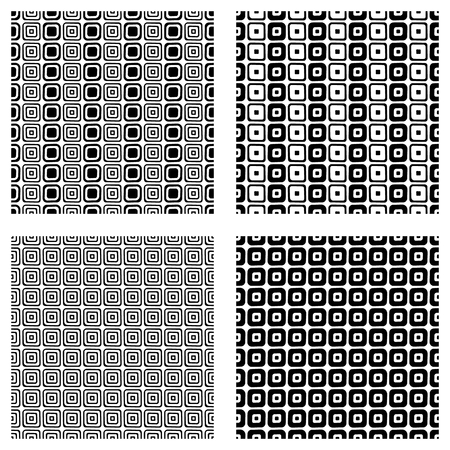 Set of seamless vector geometrical patterns. Endless background with hand drawn ornamental tribal elements. Black and white graphic vector illustration with ethnic motifs. Print for cover, fabric, wrapping.のイラスト素材