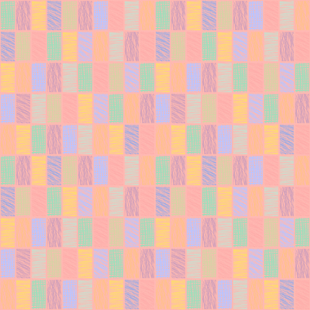 Seamless vector geometrical pattern with rhombus, squares. endless background with hand drawn textured geometric figures. Pastel Graphic illustration Template for wrapping, web backgrounds, wallpaperのイラスト素材