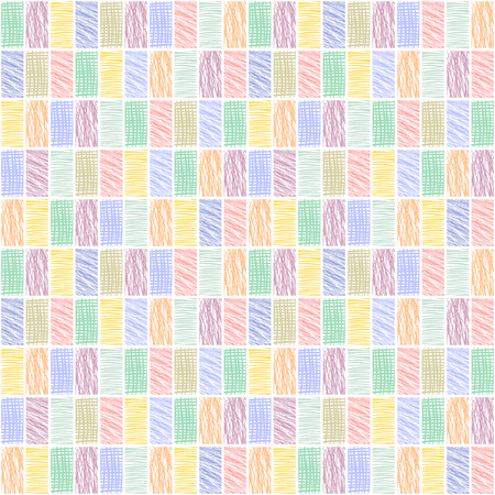Seamless vector geometrical pattern with rhombus, squares. endless background with hand drawn textured geometric figures. Pastel Graphic illustration Template for wrapping, web backgrounds, wallpaperのイラスト素材