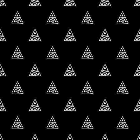 Seamless vector pattern. Black and white geometrical background with hand drawn decorative tribal...