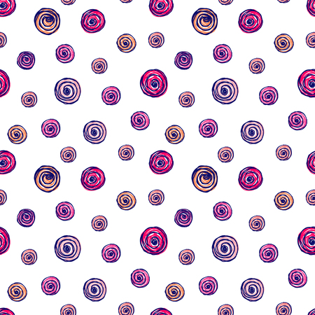 Vector seamless floral pattern with flowers, Hand drawn contour lines and strokes Doodle sketch style, graphic vector drawing illustrationのイラスト素材