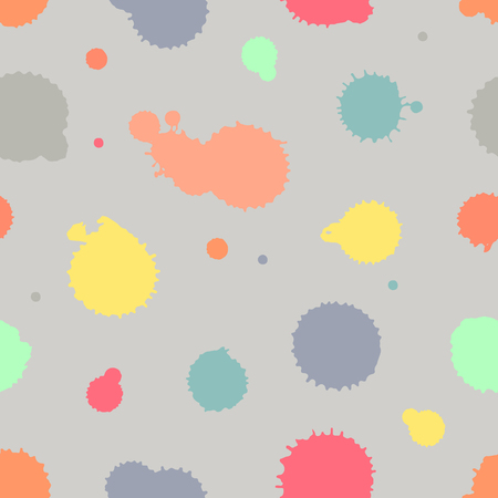 Seamless pattern, tile with inc splash, blots, smudge and brush strokes. Grunge endless template for web background, prints, wallpaper, surface, wrapping, repeat elements for design.のイラスト素材