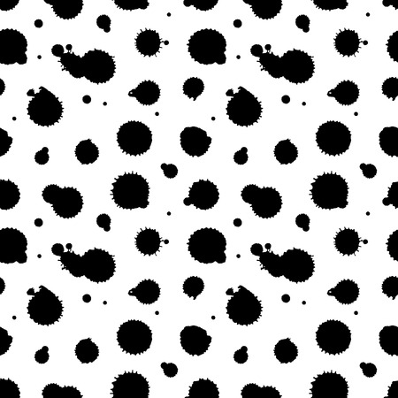 Seamless vector pattern, tile with inc splash, blots, smudge and brush strokes. Grunge endless template for web background, prints, wallpaper, surface, wrapping, repeat elements for design.のイラスト素材