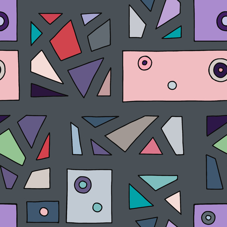 Seamless vector pattern, vintage geometric background with rhombus, triangles, lines. Print for decor, wallpaper, packaging, wrapping, fabric. Triangular graphic design. Line drawing, retro styleのイラスト素材