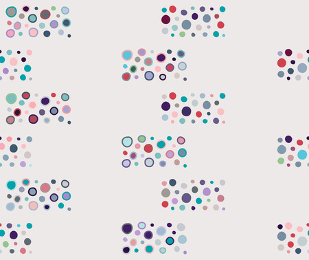 Seamless vector geometrical pattern with little hand drawn decorative elements. Graphic design, drawing illustration. Print for fabric, textil, wallpaper, wrapping, packaging. Doddle style, backgroundのイラスト素材