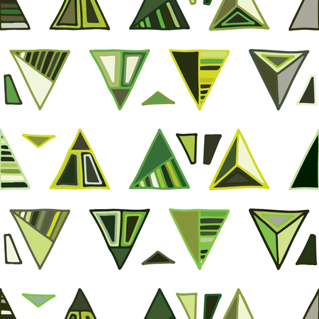 Seamless vector pattern. geometrical background with hand drawn decorative tribal elements. Print with ethnic, folk, traditional motifs. Graphic geometric illustration for wrapping, wallpaper, fabricのイラスト素材
