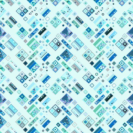 Seamless vector pattern. geometrical background with hand drawn decorative tribal elements. Print with ethnic, folk, traditional motifs. Graphic geometric illustration for wrapping, wallpaper, fabricのイラスト素材