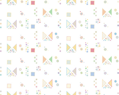 Seamless vector geometrical pattern with hand drawn decorative elements Graphic abstract design, drawing illustration. Print for fabric, textil, wallpaper, wrapping packaging Doddle styleのイラスト素材
