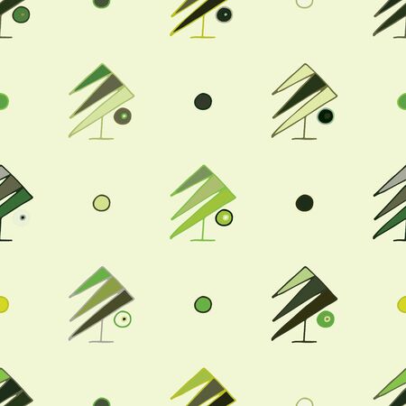Seamless vector pattern. symmetrical background with hand drawn decorative trees. Pastel print. Graphic abstract design, illustration for wrapping, wallpaper, fabric, packaging, textileのイラスト素材