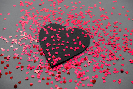 Black heart on a Valentine's Day.の写真素材