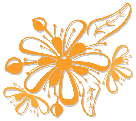 beautiful orange flowers of lindenのイラスト素材