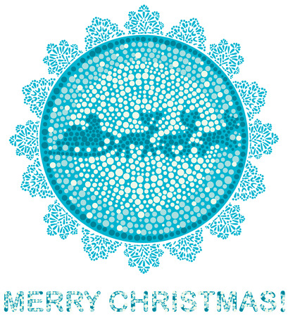 stylized Ñhristmas greeting by mosaics and laceのイラスト素材
