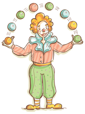 smiling cheerful clown on a white backgroundのイラスト素材