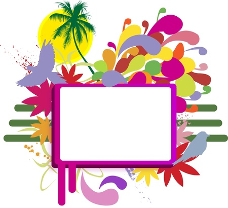 Colorful grunge summer bannerのイラスト素材