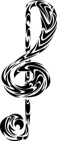 Clef in tattoo styleのイラスト素材