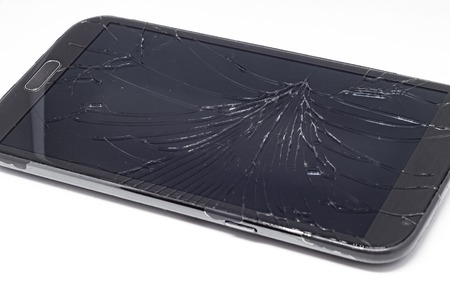 Cracked Touch Screen Phone, background, textureの写真素材