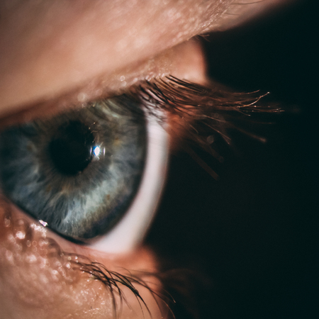 enlarged image of an eye iris made with a slit lampの写真素材