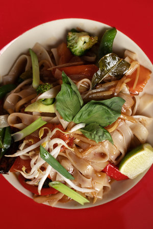 Stir fried Thai noodles with vegetables