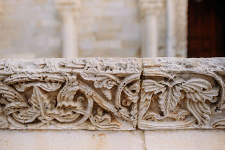 Composite capital, dentils, and a flutes on a column.の写真素材
