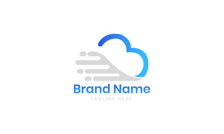 Cloud Network Logo Design Vector. Cloud Network Logotype concept icon.のイラスト素材