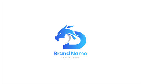 Dragon logo, Vector Dragon logo template with gradient color.のイラスト素材