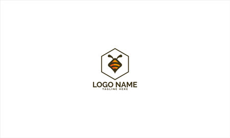 Bee logo, Honey bee vector logo templateのイラスト素材