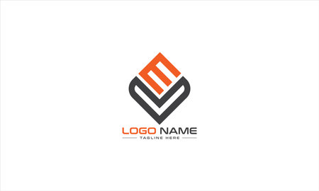 VE letter logo design vector with black and orange colors. VE Letter Logo Design. Initial letters EV logo icon. Abstract letter VE logotype logo design template. EV logoのイラスト素材
