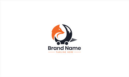 Online shop logo design with fox icon. perfect for ecommerce, sale, store, shop, discount, or webのイラスト素材
