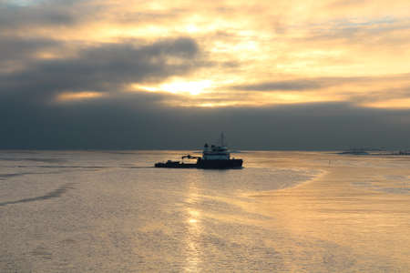 Sunset at the seaの写真素材