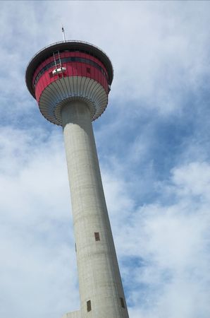 Calgary tourist attraction with dramatic revolving restaurant for theose city viewsのeditorial素材