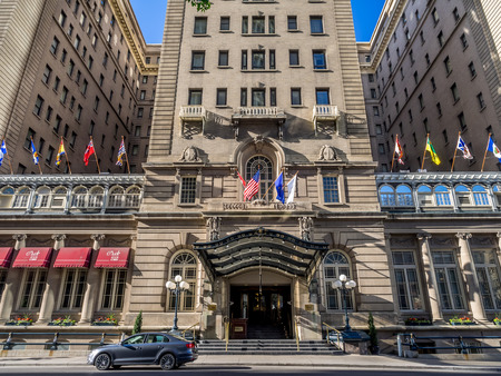 External facade of the landmark Fairmont Palliser Hotel on July 1, 2014 in Calgary, Alberta  The Fairmont Palliser Hotel is Calgary s oldest and most prestigious hotel  のeditorial素材