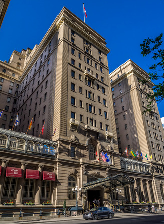 External facade of the landmark Fairmont Palliser Hotel on July 1, 2014 in Calgary, Alberta  The Fairmont Palliser Hotel is Calgary s oldest and most prestigious hotel  のeditorial素材