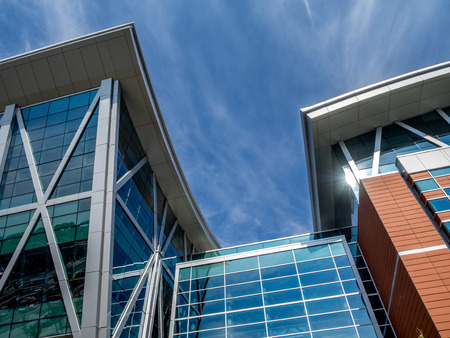 SAIT Polytechnic school buildings on July 2, 2014 in Calgary, Alberta  SAIT is a technology and trade school and this image shows the Aldred Centre  のeditorial素材