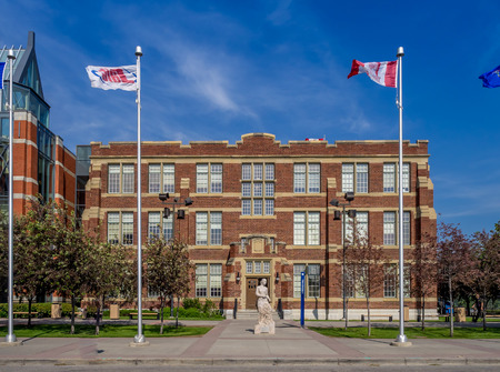 SAIT Polytechnic school buildings on July 2, 2014 in Calgary, Alberta  SAIT is a technology and trade school and this image shows the Stan Grad Centre  のeditorial素材