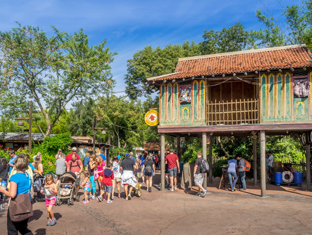 the Animal Kingdom Theme Park at Disney World in Orlando Florida. Visible are buildings in the Asia section of the Park.のeditorial素材