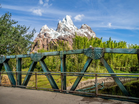 the Animal Kingdom Theme Park at Disney World in Orlando Florida. Visible are buildings in the Asia section of the Park.のeditorial素材