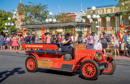 Main Street USA, Magic Kingdom park view and buildings in Orlando, Florida. Magic Kingdom is the...